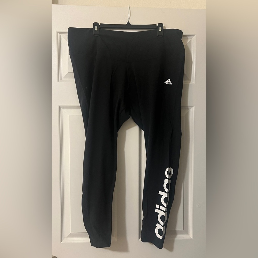 Adidas Black Leggings Athletic Stretch Fit